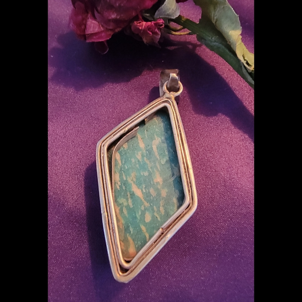 Sterling Silver Amazonite Pendant - image 5